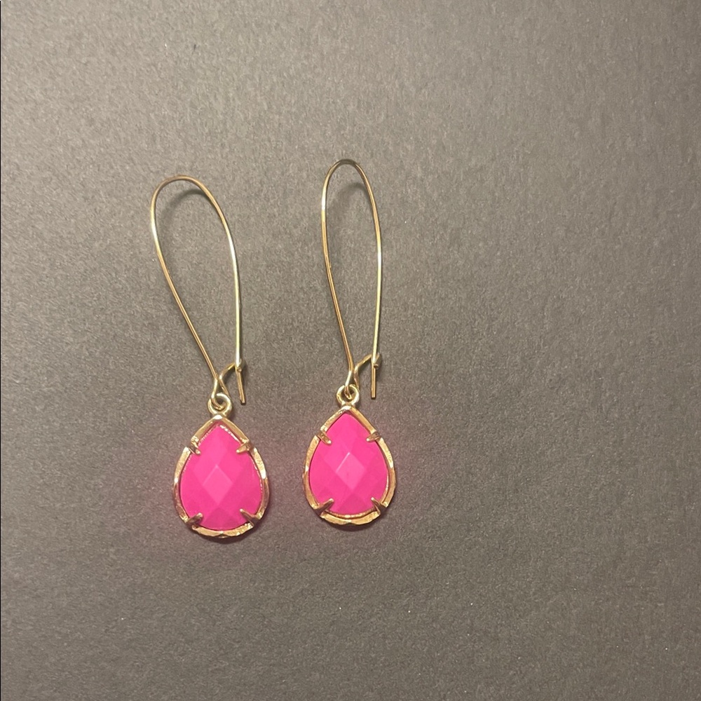 Kendra Scott Fuchsia Teardrop Earrings